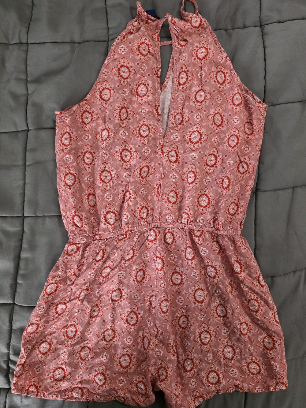Aeropostale Pink Printed Halter Romper